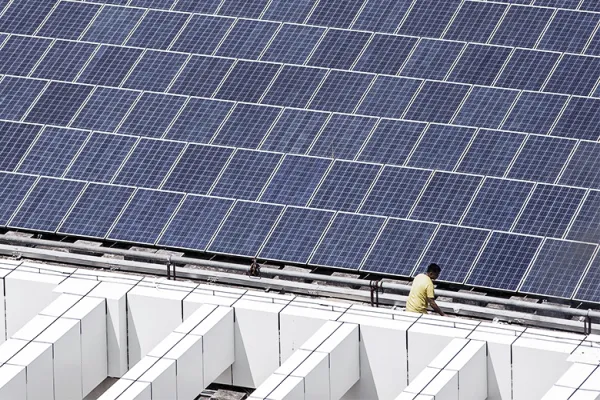 A rooftop solar farm in Shenzhen, China (Qilai Shen/Bloomberg)