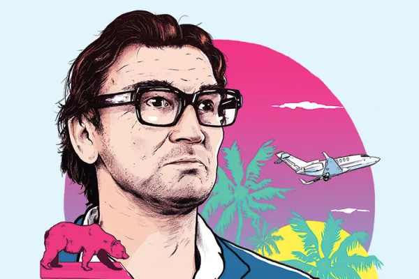 Hugh Hendry. Illustration by Want Some Studio.