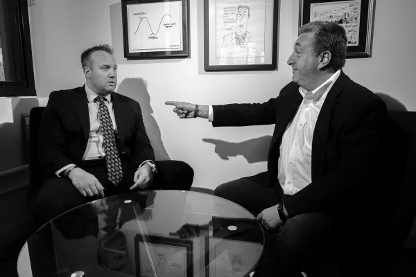 Josh Brown (left) and Barry Ritholtz. (Photographs by Jonno Rattman)