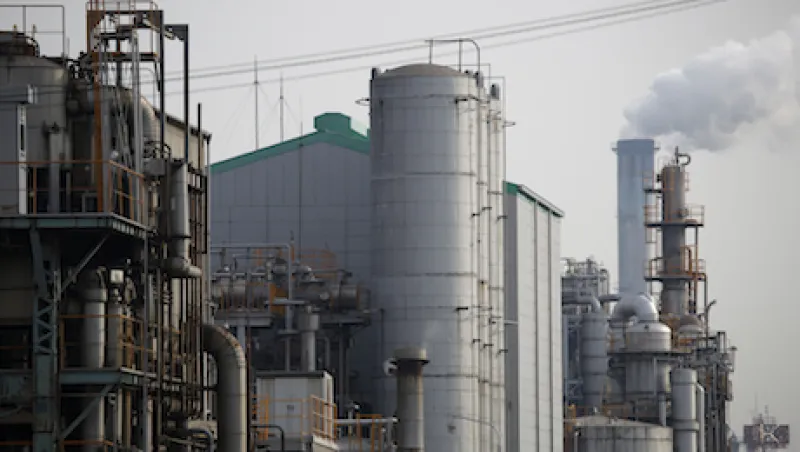 Factory Emissions And Vehicle Exhaust Fumes As Japan Greenhouse Gas Emissions Rise