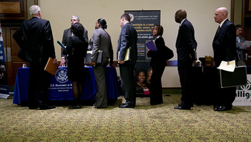 Inside A Career Fair Ahead Of Jobless Claims Figures