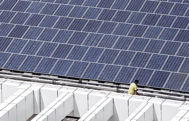 A rooftop solar farm in Shenzhen, China (Qilai Shen/Bloomberg)