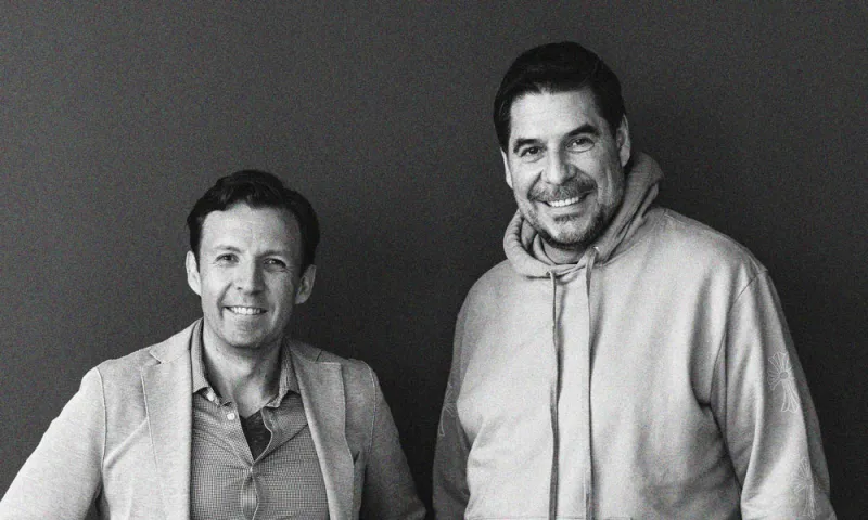 Zoe Financial founder and CEO Andres Garcia-Amaya and Softbank Group International CEO Marcelo Claure (Courtesy photo)