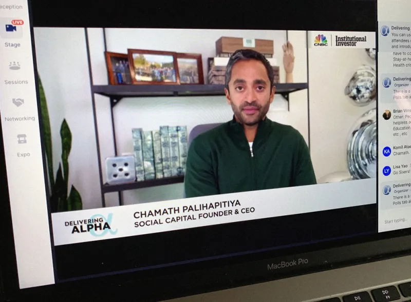 Chamath Palihapitiya at the Delivering Alpha virtual conference. (II photo)