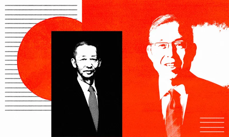 Yasuhiko Saitoh, CEO of Shin-Etsu Chemical Co. and Shigenobu Nagamori, CEO of Nidec. (Illustration by II / courtesy photographs)