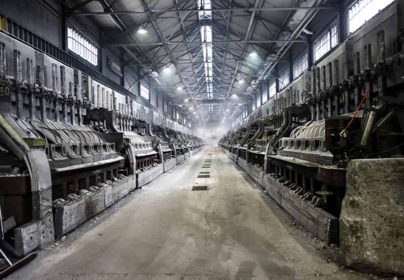 Aluminum smelter in Quebec, Canada. (Christinne Muschi/Bloomberg)